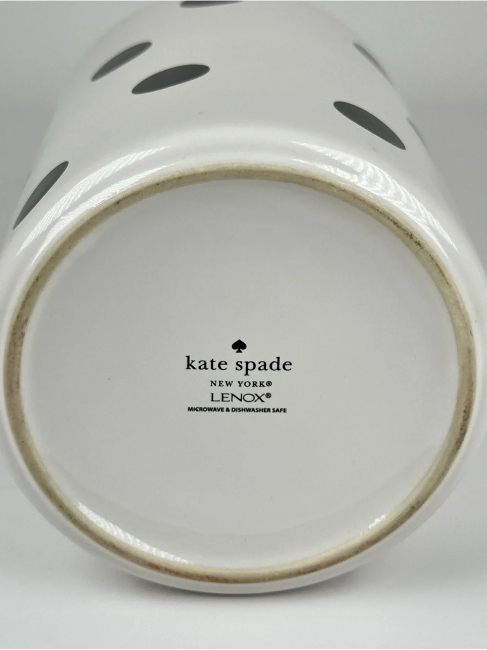 Kate Spade Polk a Dot Utensil Holder Crock Black White by Lenox Polka Dot